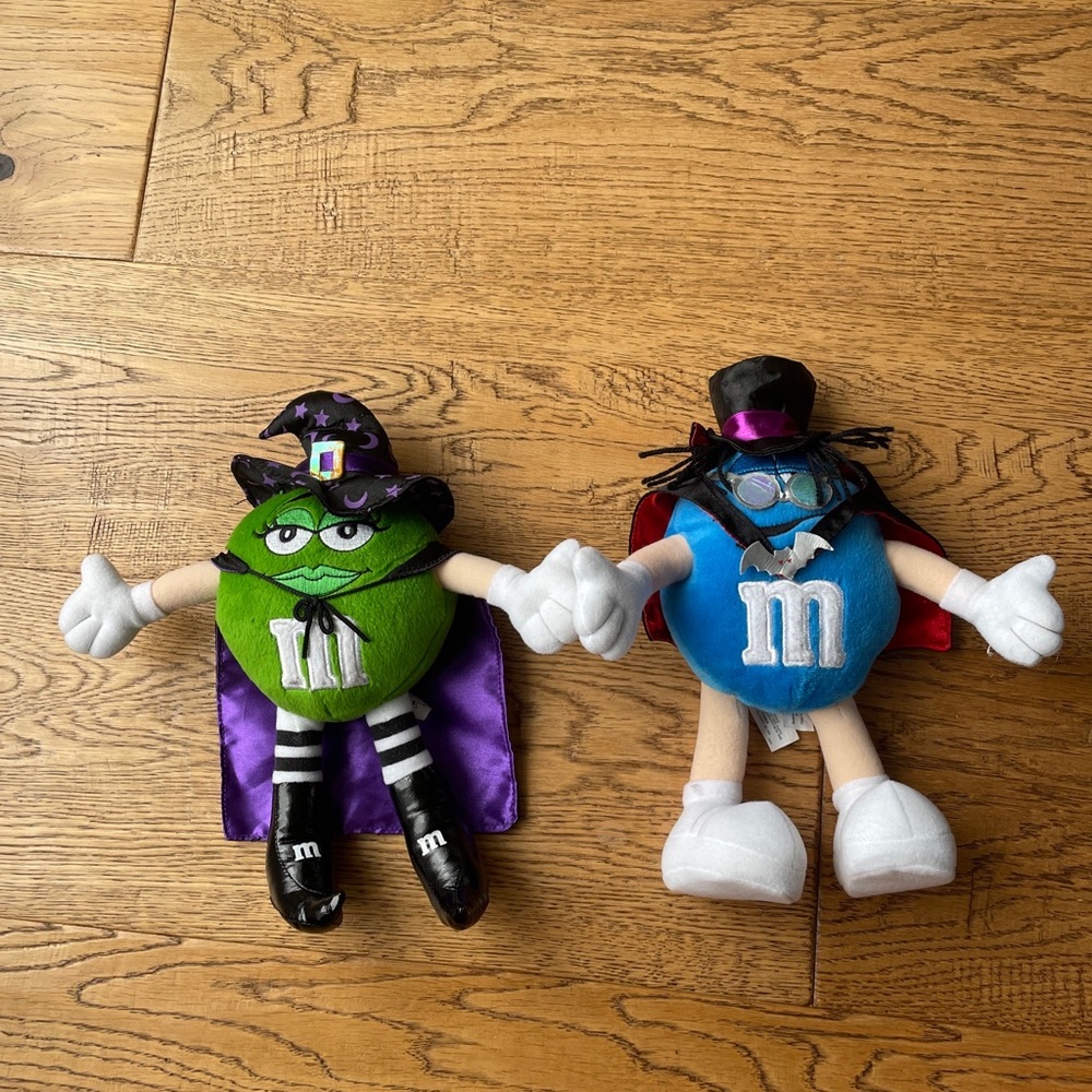 SOLD M&M'S Plush Blue and Green Halloween  2004